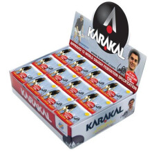 Karakal Yellow Dot Super Slow Tournament sorte gummi squashbolde - æske med 12
