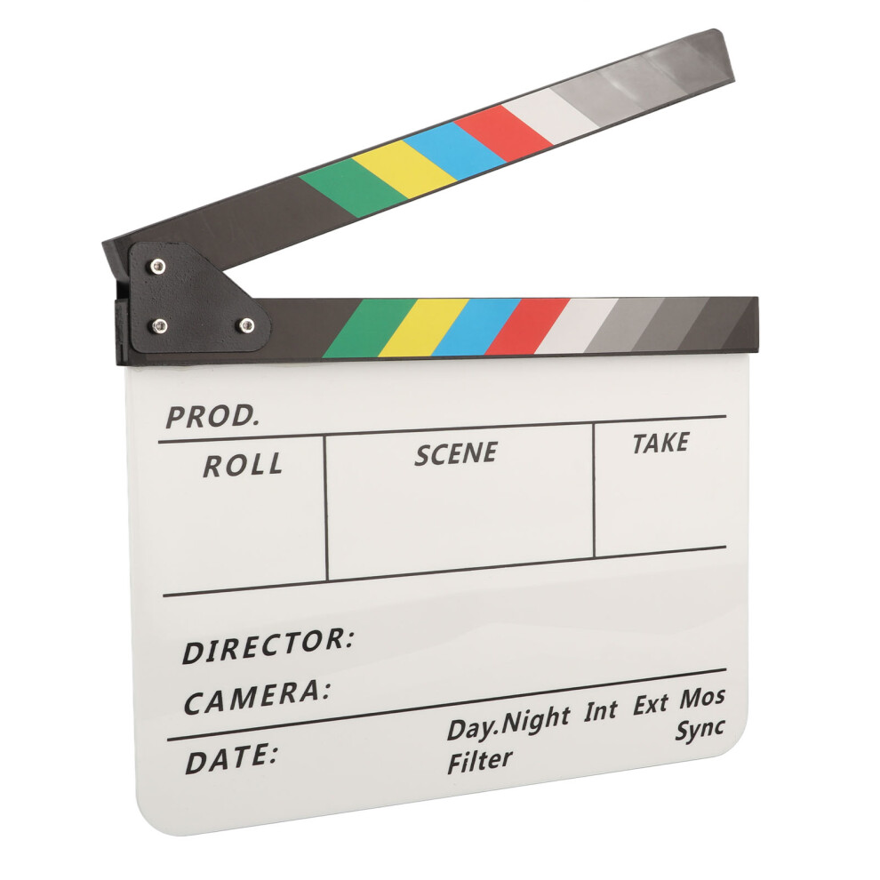 Movie Clapboard Crisp Sound Colorful Portable Acrylic Film Director Clapper Board With Pen Eraser For Tv Series Shooting 5021317892824