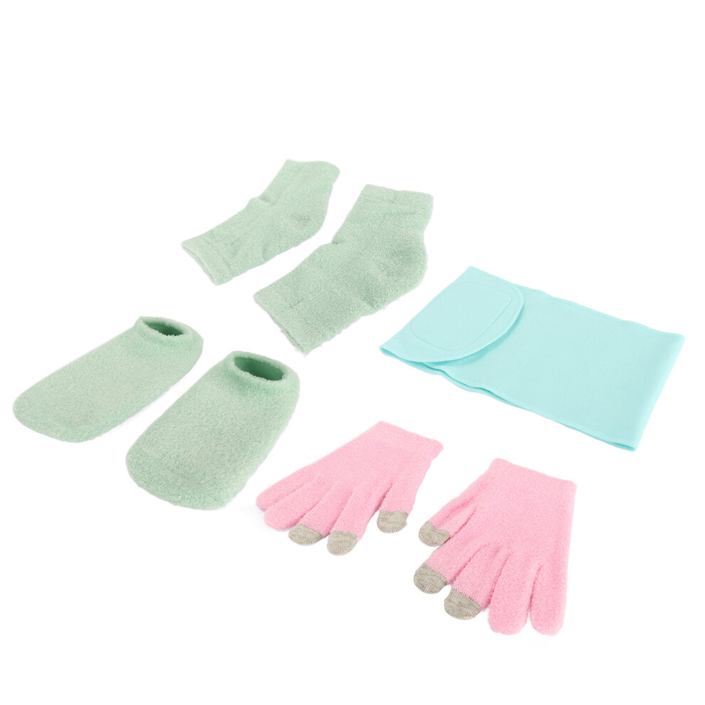 Moisturizing Socks Gloves Set Gel Neck Wrap Anti Aging Healing Reusable for Cracked Dry Skin-image-OPC-PHS76MV-NEW