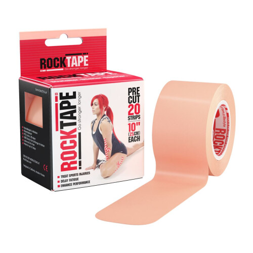 RockTape 25 x 5 cm Προκομμένο ρολό ταινίας κινησιολογίας, μπεζ