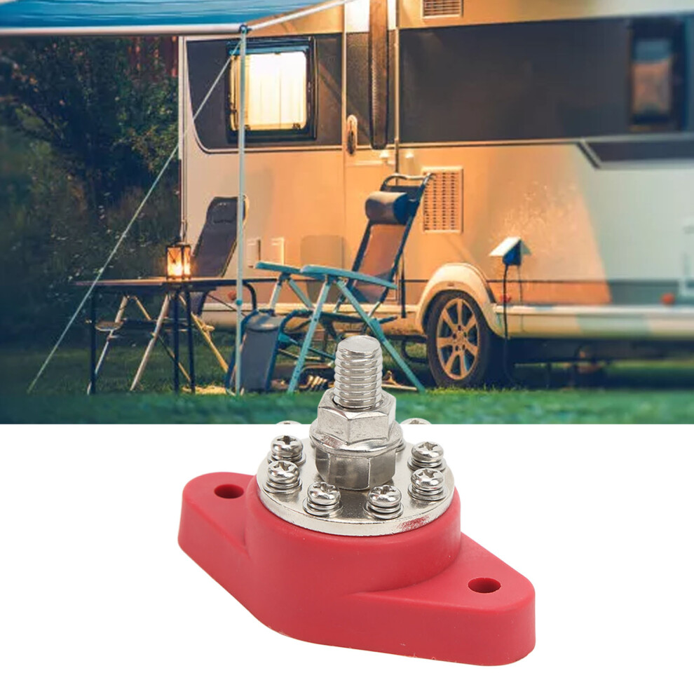 3/8In Red M10 Single Stud Power Distribution Terminal 12V 48V Battery Junction Post Bus Bar Block Stud For Cars Rvs Ships Trucks 6921317894479