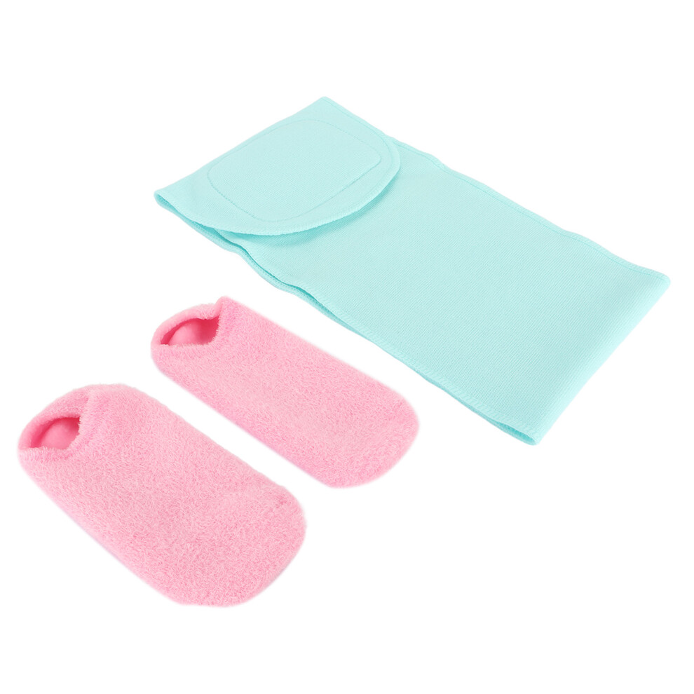 Pink/Blue Moisturizing Foot Socks Reusable Prevent Cracked Feet Gel Socks With Neck Cover