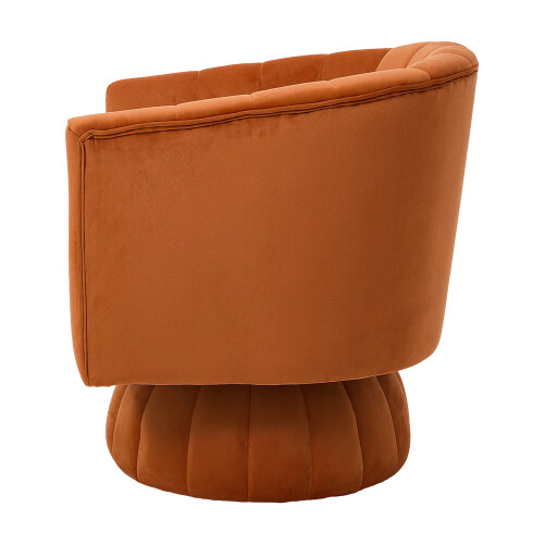 Living And Home (Orange) Upholstered Swivel Accent Armchair 2
