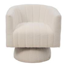 (White) Upholstered Swivel Accent Armchair