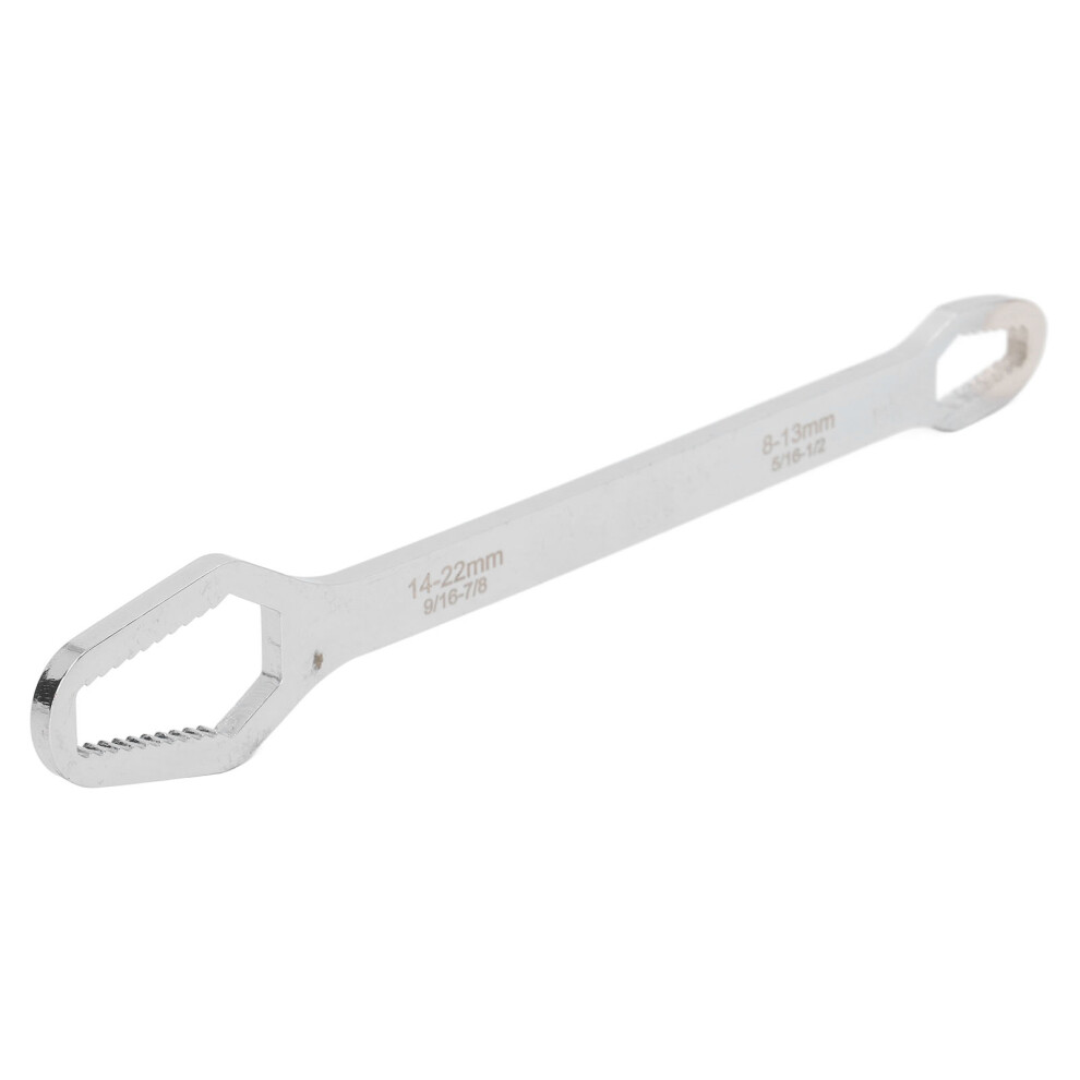 Double Ended Self Tightening Wrench Multifunctional Adjustable 8Â22Mm Self Tightening Spanner For Auto Repair Silver 5071317898357