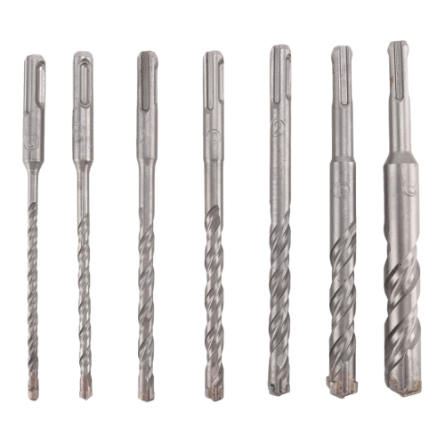 Jeu de 7 forets pour marteau perforateur SDS Plus (4 cannelures) 1