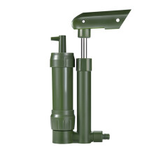 Hand Pump Water Filter 3-Stage Camping Water Purifier Filtration System Survival Gear 0.01 Micron with 500ml Water Bag Storage Bag for Outd