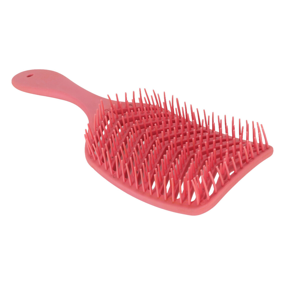 Red Hollow Hair Brush Detangling Wet Dry Use Fast Blow Drying Curved Hair Styling Comb For Women Men Rose