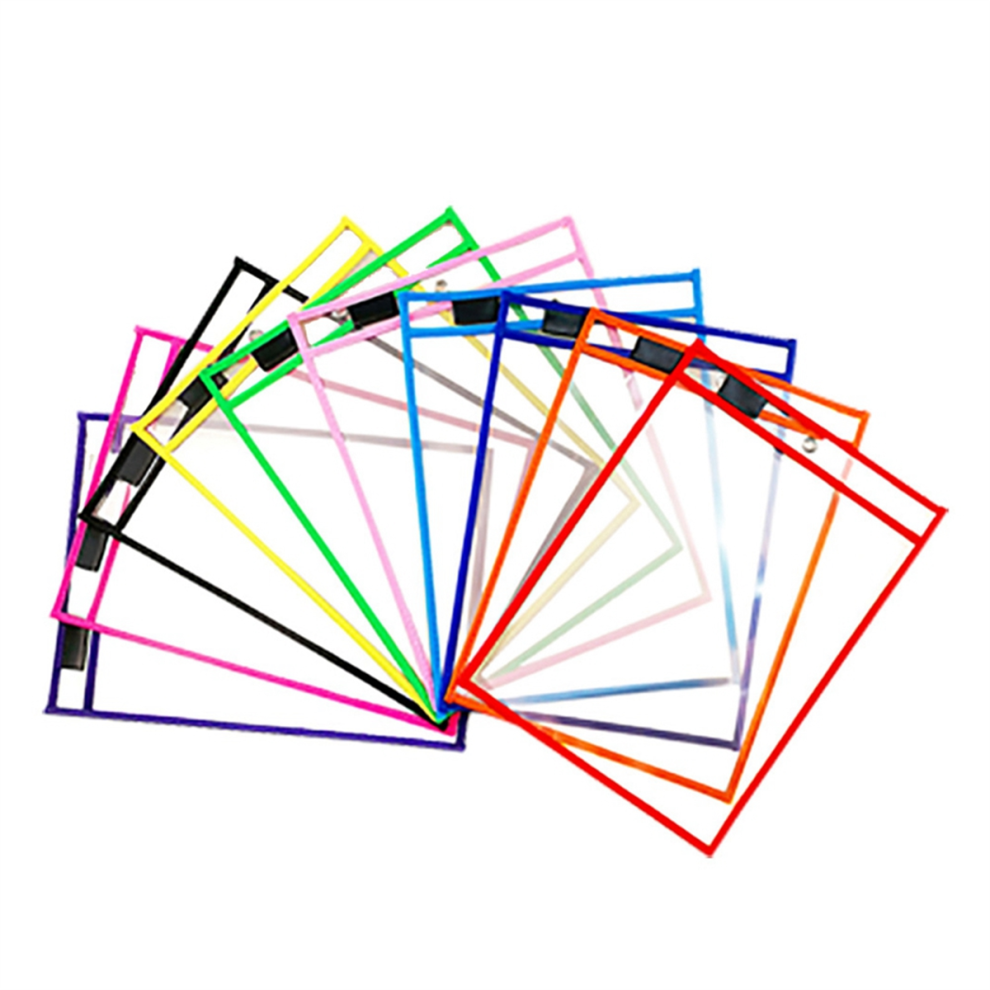 10 Pezzi Di Cartelle Trasparenti Con Tasche Portadocumenti, Grandi E Riutilizzabili