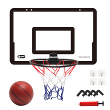 Conjunto de mini cesta de basquete para áreas internas, preto