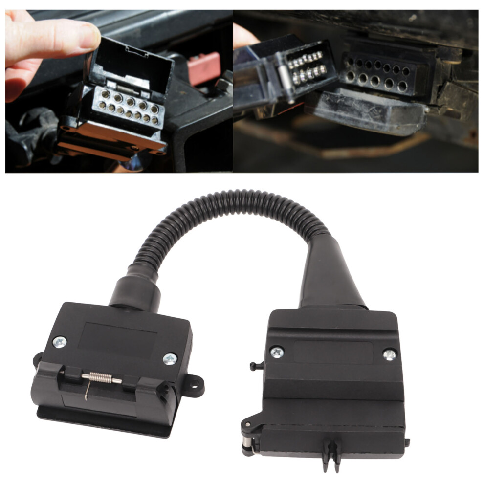 Trailer Adapter 12 Pin Flat Male Plug To 7 Pin Flat Female Socket Trailer Caravan Connector 9381317906324