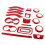 Kit de garnitures décoratives intérieures de voiture, 21 pièces, rouge 8