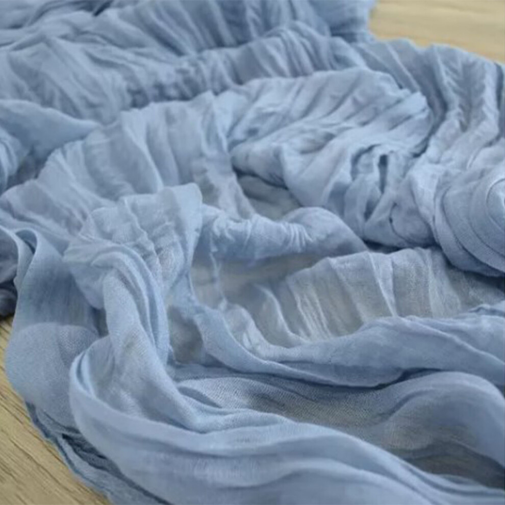 Bohemian Style Table Runner Blue Polyester Table Cloth Gauze for Wedding Candlelight Dinner Birthday Party Home-image-OPC-PHS7CVD-NEW