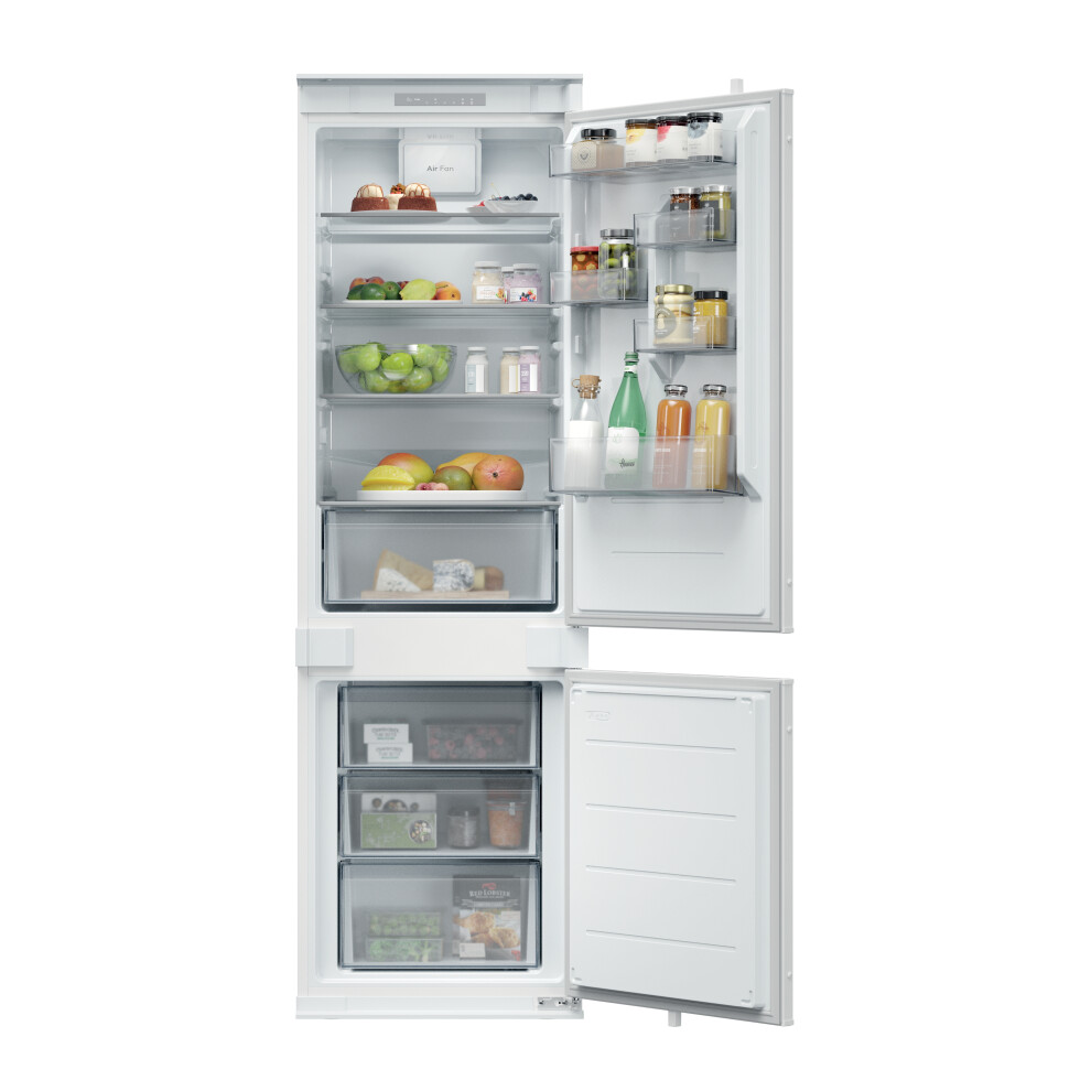Hoover H-FRIDGE 400 HONBQL3518EVK-UK Wifi Connected 177cm High 70/30 Integrated Fridge Freezer with Sliding Door Fixing Kit - White - E Rated