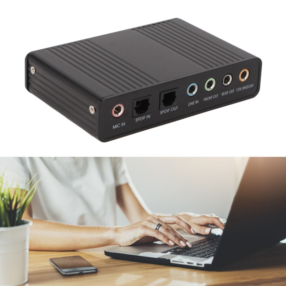 Usb Sound Card 6 Channel 48Khz Sampling Rate Analog Play Recording External Sound Card For Pc Laptop Computer Black 9481317907892