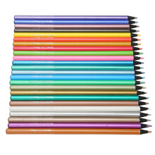 24 Stück bunte Metallic-Balle- stifte, 17,4 cm lange Holzgehäuse zum Zeichnen & Kritzeln