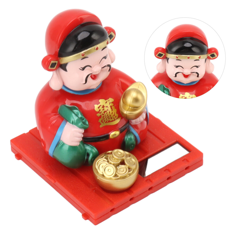 God of Wealth Decoration Solar Powered Fortune Ornaments with Nodding Head for Car Dashboard and Cake Decor Chinese New Year Gift-image-OPC-PHS7D5Q-NEW