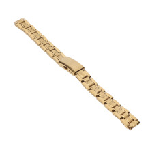Luxus 14 mm Gold Edelstahl-Uhrenarmband mit Doppelverschluss zum Austausch