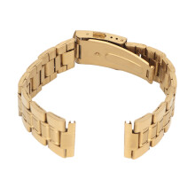 Doppelte Verriegelung-Schnallengurt aus Metall, 18 mm, goldfarbener Ersatzarmband für Damen und Herren
