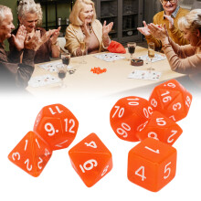 7 Stück Acryl-Transparente Orange Polyedrische Würfel Set für Brettspiele
