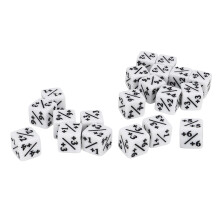 20 Stück Acryl-Zahlenwürfel Set für Spiele & Bildung, Weiß