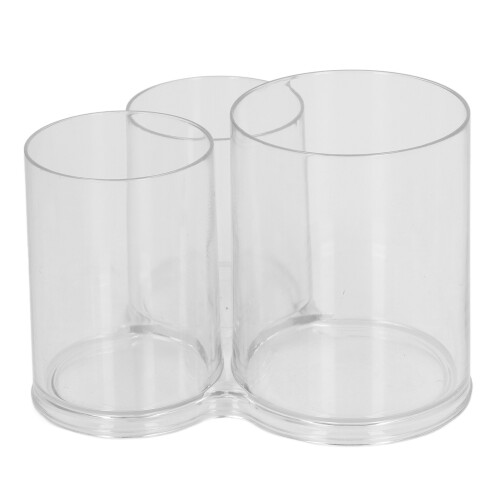 Clear Round Plastic Makeup Container Transparent Cylinder Makeup Brush Holder Organizer 1