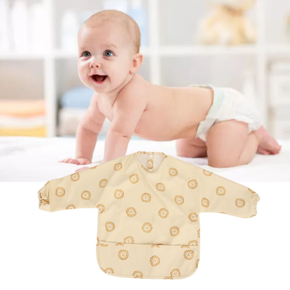 Long Sleeve Baby Bib Toddler Infant Cute Cartoon Animal Pattern Soft PU Waterproof Mess Proof Bib Type 3