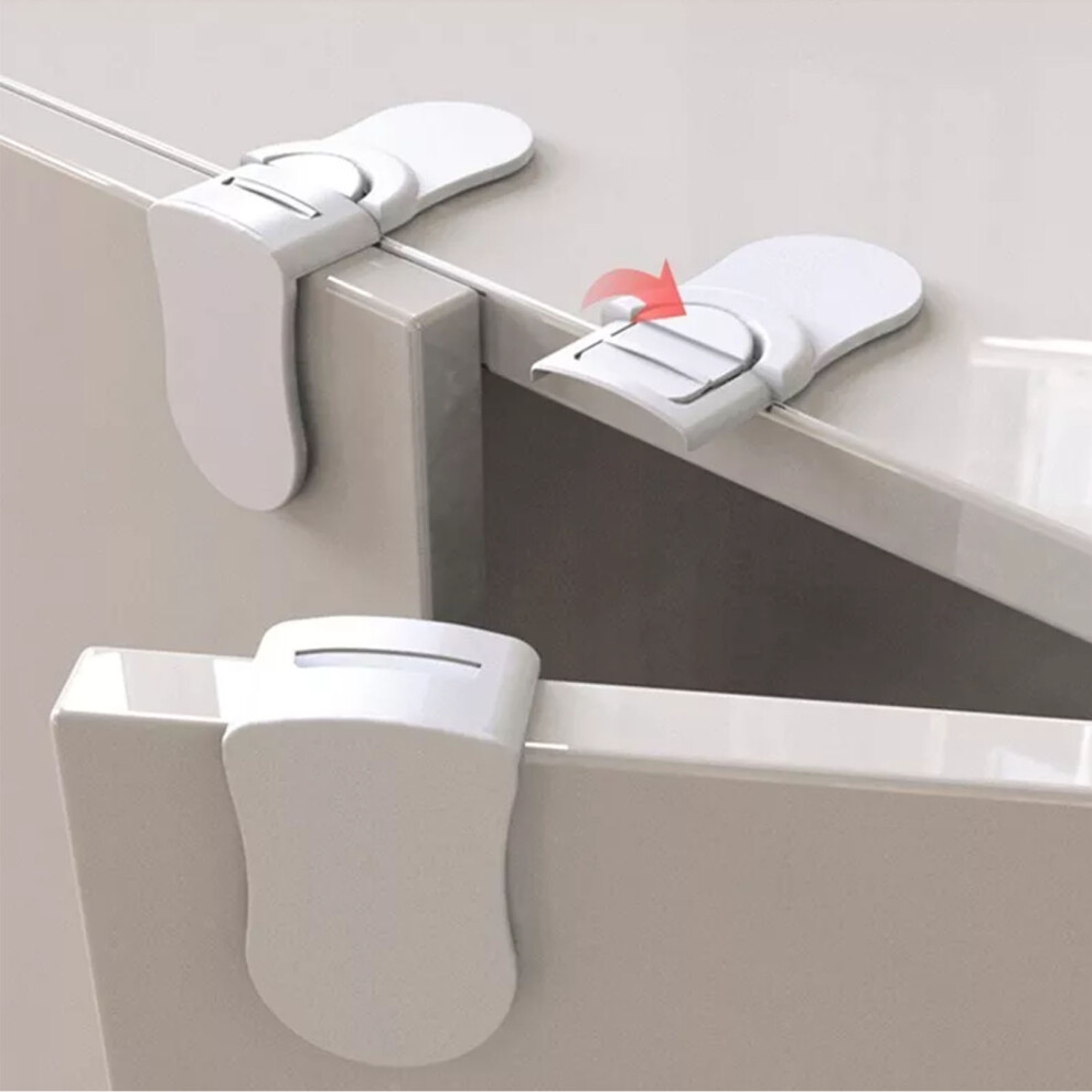 15Pcs Baby Safety Cabinet Locks White 2.68in 1.38in Sturdy ABS Widely Used Baby Fridge Locks for Fridge Washing Machine