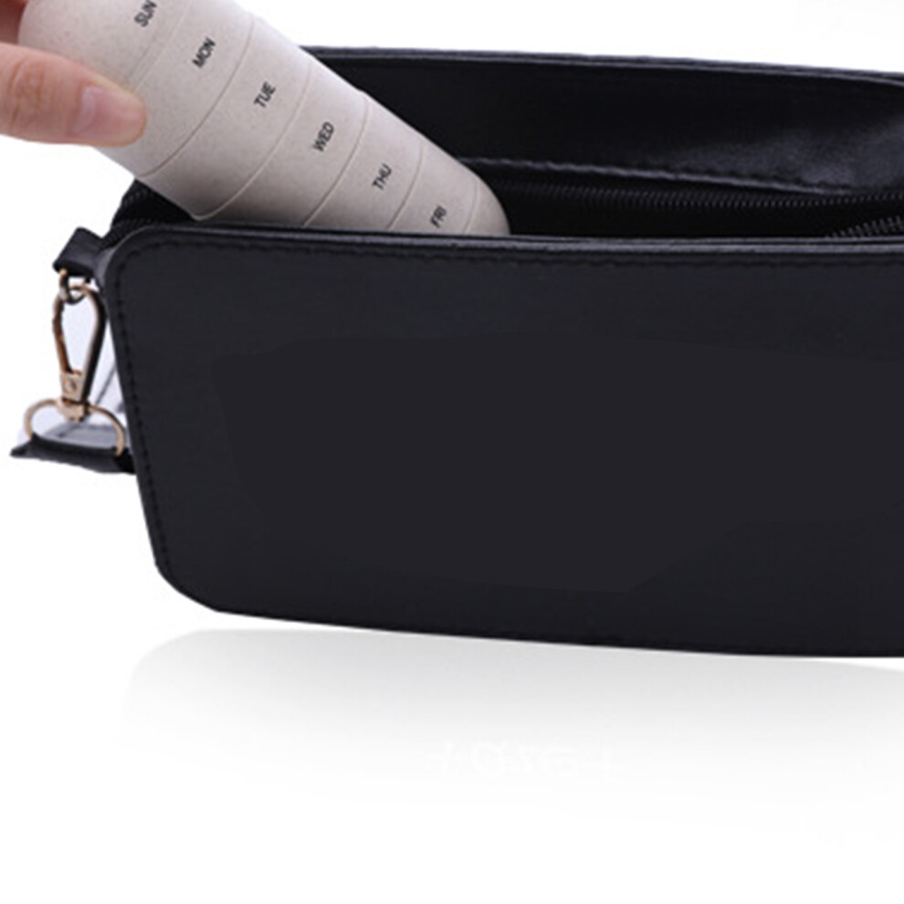 Grain Fiber Weekly Medicine Case Sealed 7 Compartments Moisture Proof Portable Rotatable Fresh Keeping For Travel