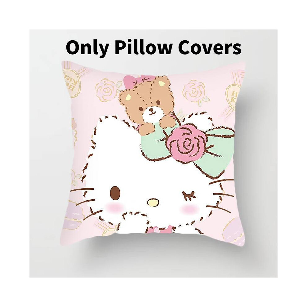 (Hello Kitty A)Housse de coussin décorative Sanrio Hello Kitty rose fille dortoir salon fournitures