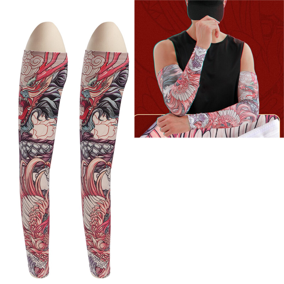 Cooling Arm Sleeves UPF 50+ UV Protection Breathable Seamless Summer Outdoor Tattoo Arm Sleeves for Men and Women Free Size