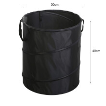 Tragbarer einklappbarer Mülleimer D34 aus Oxford-Gewebe 34x40cm Schwarz, kleiner S-Klip