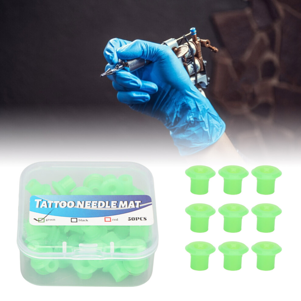 Green 50Pcs Tattoo Needle Grommets Shock Absorption Professional Soft Silicone Tattoo Machine Nipples