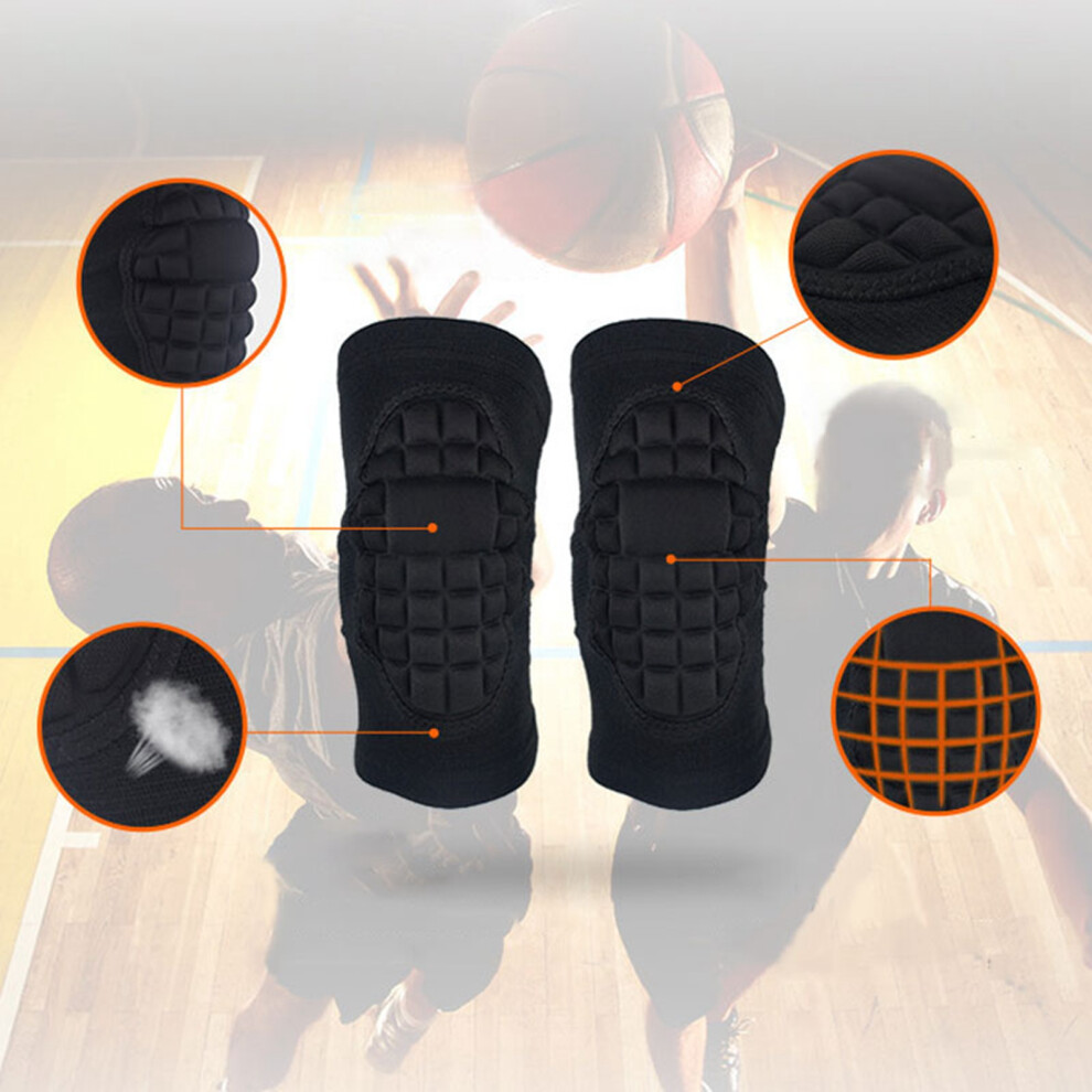 Black Sports Knee Protective Sleeve Soft Sponge Breathable Knee Support Brace For Running