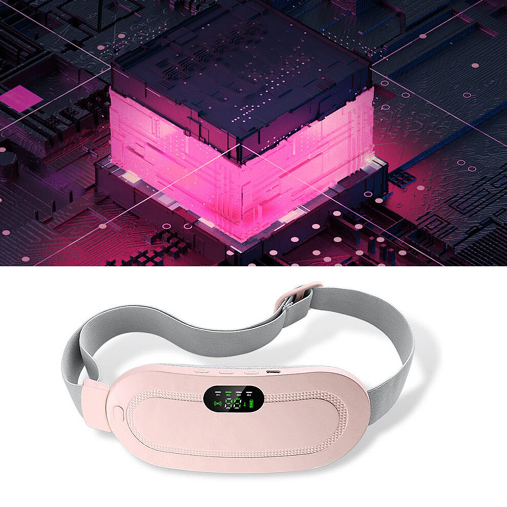 Pink Menstrual Heating Pad 4 Gears Reduce Pain Waist Cramp Support Heating Belt For Uterus Stomach