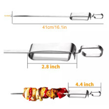 Edelstahl BBQ-Spieße, 41 cm Grillspieße zum Camping und Grillen