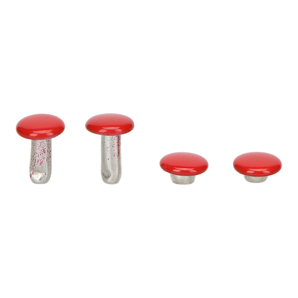 500 Sets Leather Rivets 6X8mm Electroplated High Strength Metal Widely Used Double Cap Rivets For Hat Belt Shoes Bright Red 4981317936588