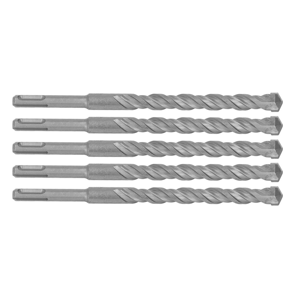 5Pcs Impact Drill Bits With Carbide Tip Rotary Hammer Bit 2 Flute Spiral Bits For Brick Concrete 210Mm 16Mm / 0.63In 9321317937058