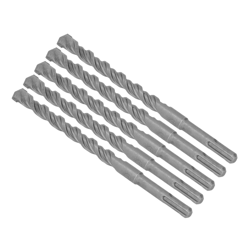 5Pcs Impact Drill Bits With Carbide Tip Rotary Hammer Bit 2 Flute Spiral Bits For Brick Concrete 210Mm 14Mm / 0.55In 5081317937178