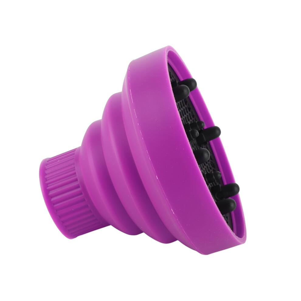 Purple Silicone Collapsible Hair Dryer Diffuser Travel Portable Folding Blow Dryer Diffuser Attachment