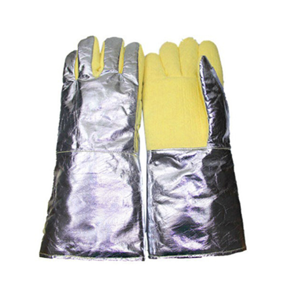 Heat Resistant Gloves Aramid Dense Woven Cloth 500 Degree Insulated Aluminum Foil Back Welding Gloves For Metallurgy Iron And Steel Manufac 4681317939731