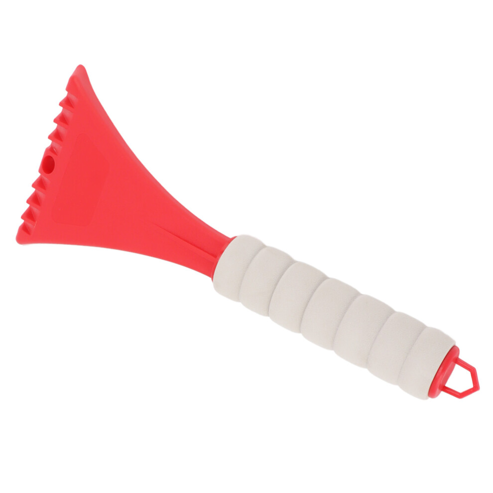 Car Windshield Shovel Eva Ergonomic Handle Rounded Corner Safe Portable Car Ice Scraper For Vehicle Outdoor Snow Red 8131317943215