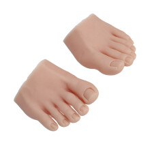 Silikon-Falschausmodell für Nageldesign, Tätowierungen und Pediküre, mittlere Hautfarbe, 1 Paar