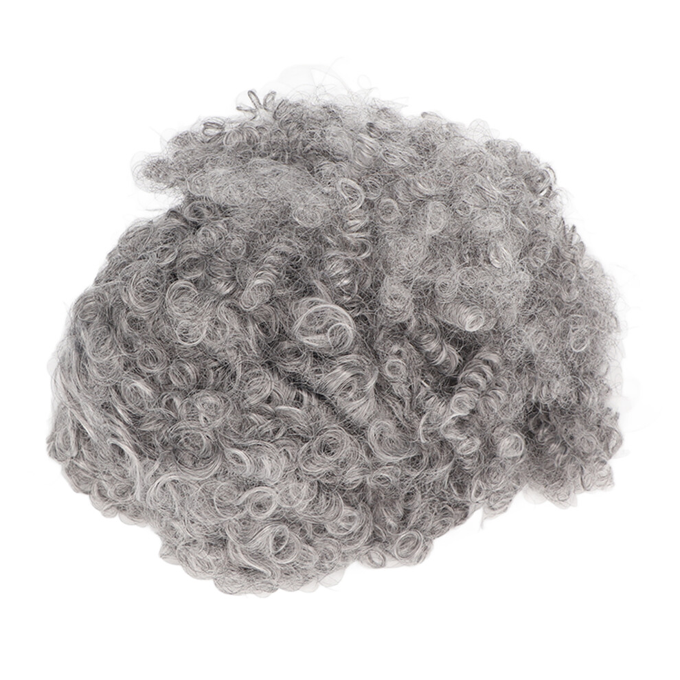 Unisex Black,Grey Curly Gray Short Afro Wig Synthetic Hairstyles Grey Black Short Hair With Bangs For Lady Women