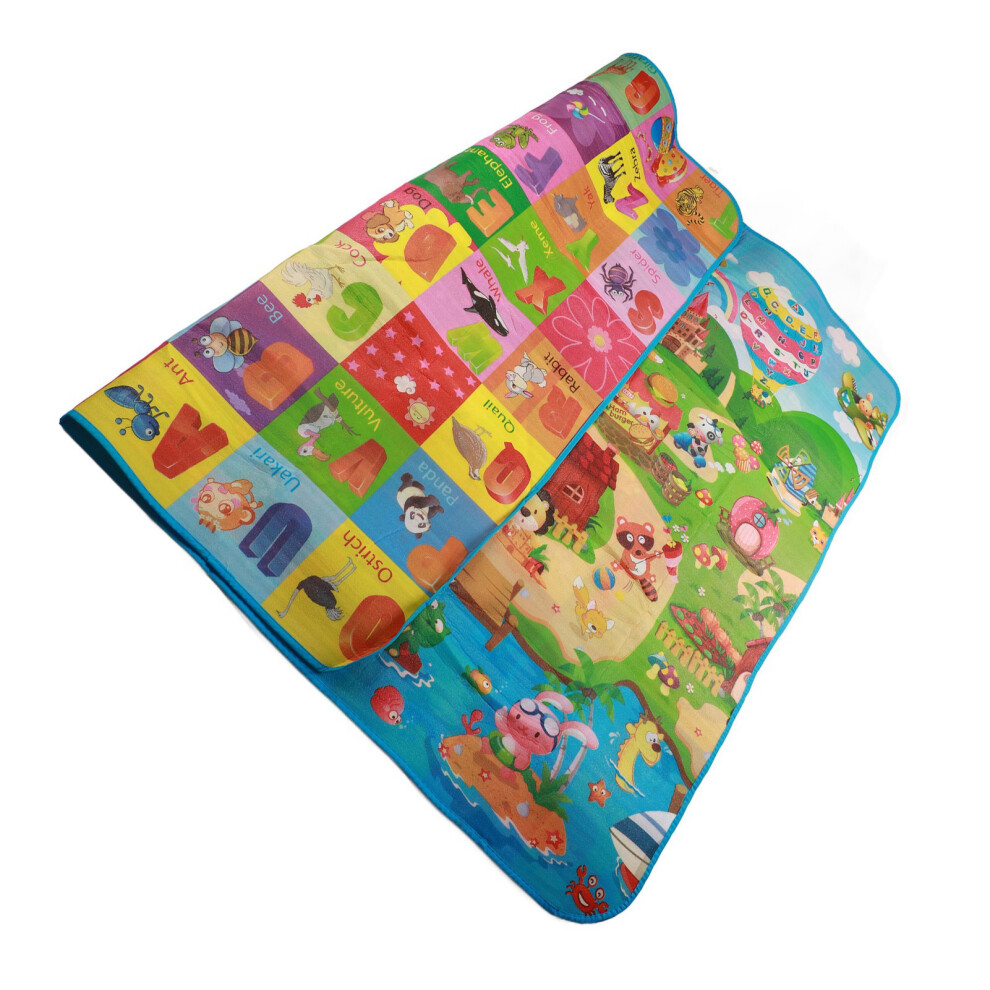 Reversible Baby Crawling Mat Foldable Washable Farm Pattern Waterproof Large Baby Play Mat for Floor Infant