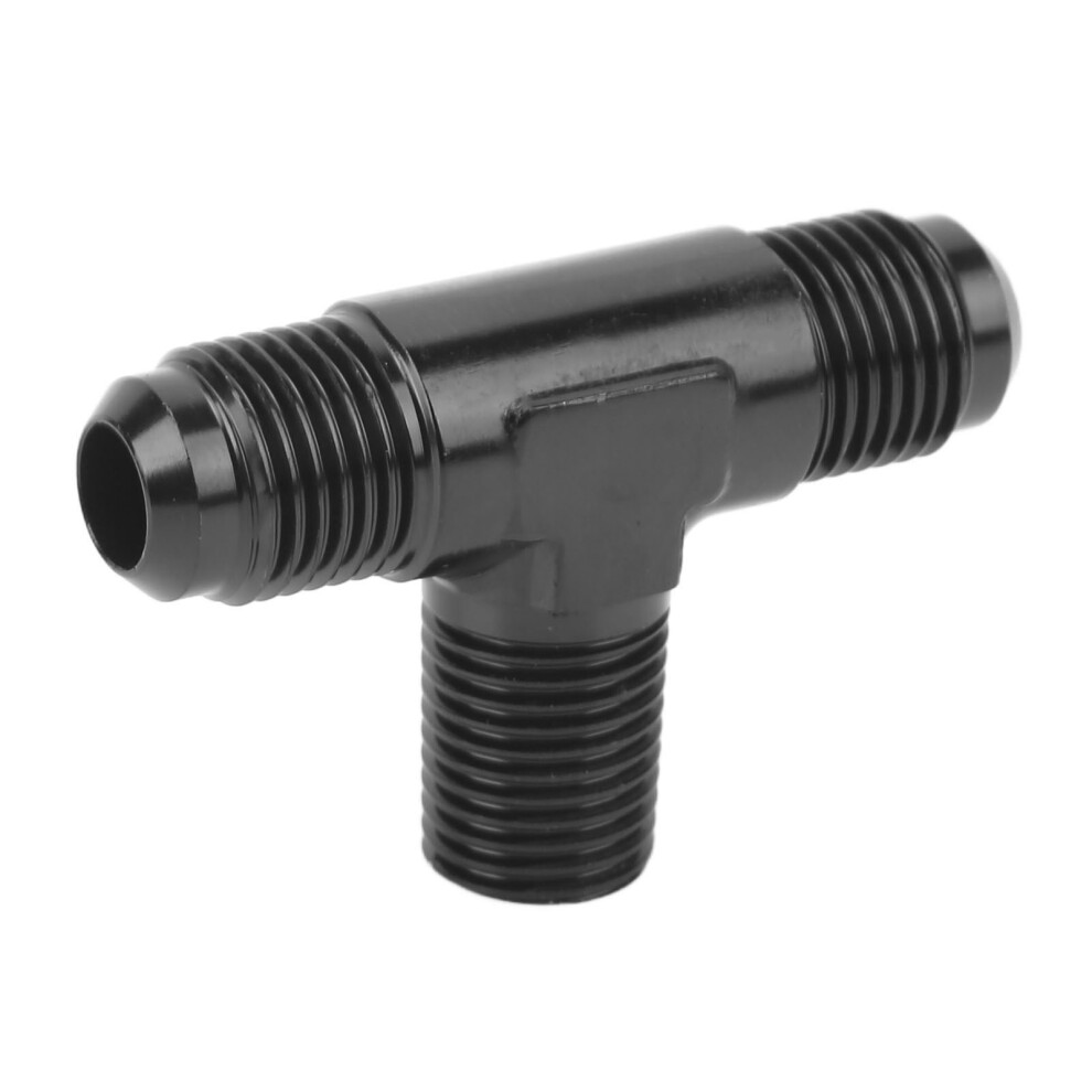Tee Adapter 3 Way T Shaped Connector Fitting Aluminium Alloy Anodized Finish 6An To 1/4 Npt Black 4971317949824