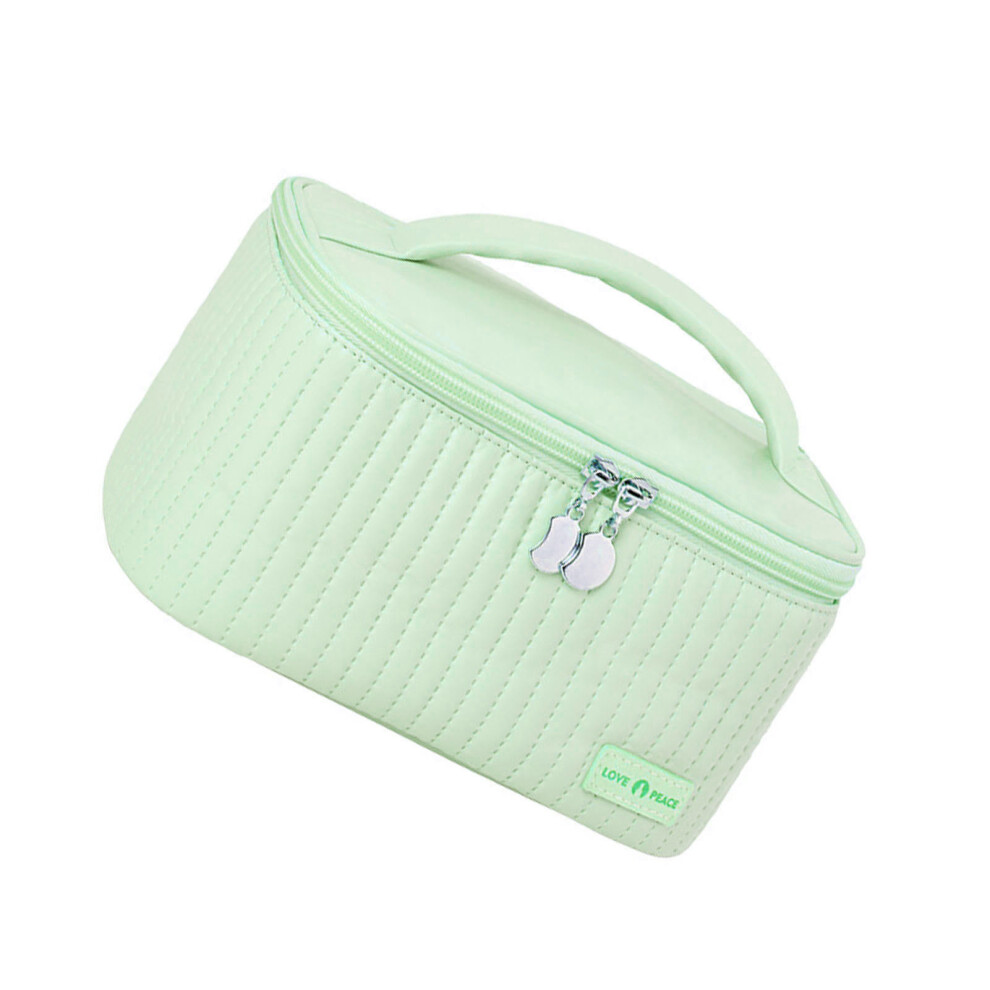 Light/Green Pu Open Lid Cake Shape Make Up Bag Cosmetic Storage Bag Soft Color Portable Makeup Bag