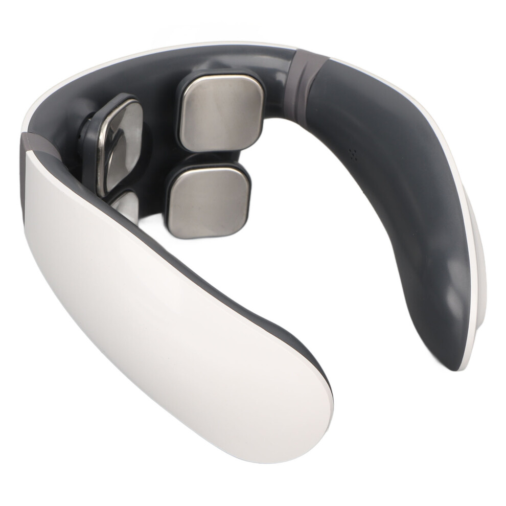 White Electric Pulse Neck Relax Massager Relaxing Relieve Fatigue Intelligent Neck Heating Massager