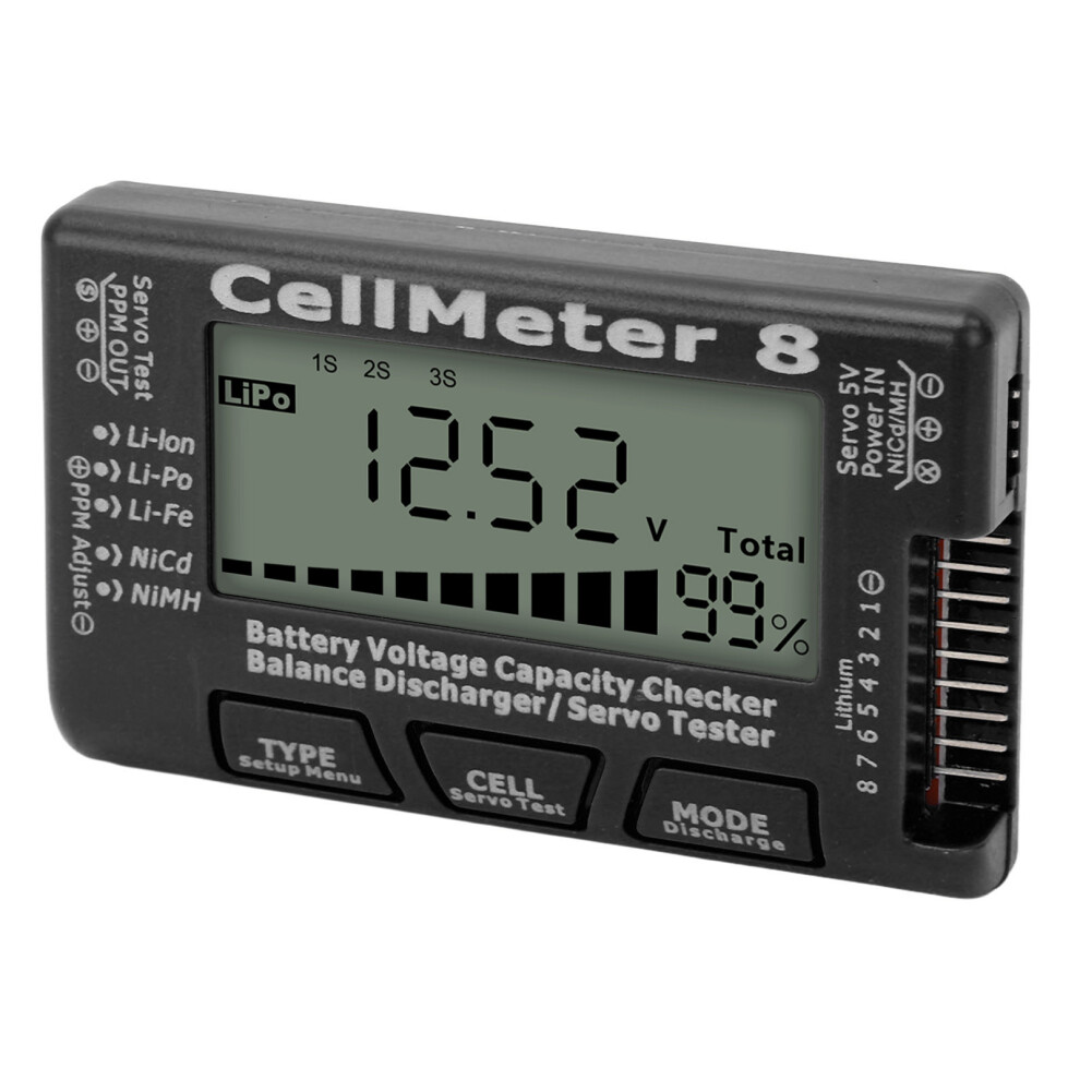 Digital Battery Capacity Checker Tester Detector Battery Balance Discharger Servo Tester For Lipo Black 3531317953798