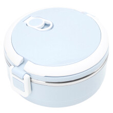 Thermal Lunch Box Stainless Steel Single Layer Portable Insulated Bento Box with Safety Buckle for Children Adult Blue